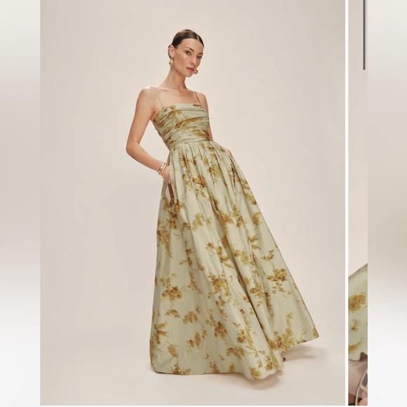 Reformation Kastoria Dress- Strapless, Floral, Full Skirt - Picture 2 of 9